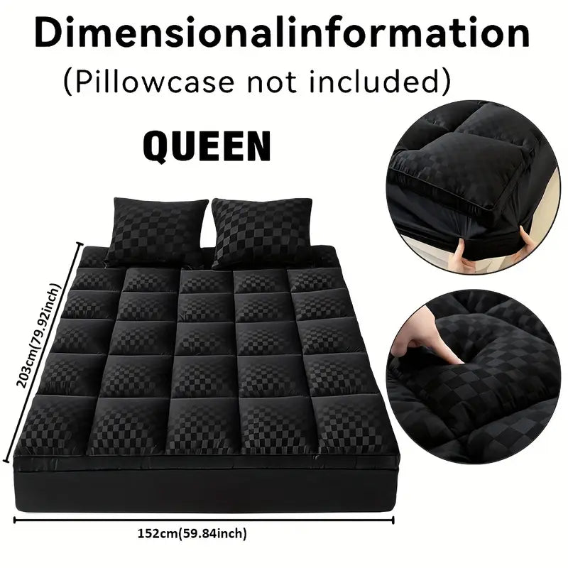 Mattress Topper, Extra Thick Mattress Pad Pillow Top Mattress Cover Quilted Fitted Mattress Protector Top Stretches Up 8-21" Deep Pocket Cooling, Mattress Topper Queen With 1000GSM