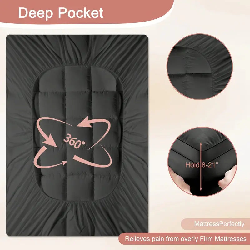 Mattress Topper, Extra Thick Mattress Pad Pillow Top Mattress Cover Quilted Fitted Mattress Protector Top Stretches Up 8-21" Deep Pocket Cooling, Mattress Topper Queen With 1000GSM