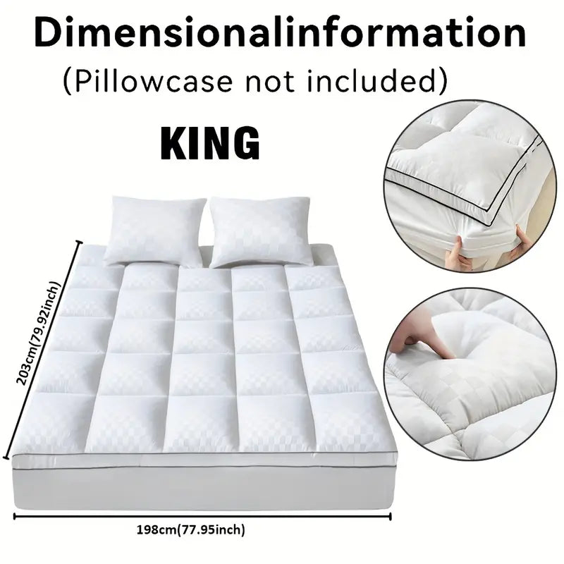 Mattress Topper, Extra Thick Mattress Pad Pillow Top Mattress Cover Quilted Fitted Mattress Protector Top Stretches Up 8-21" Deep Pocket Cooling, Mattress Topper Queen With 1000GSM