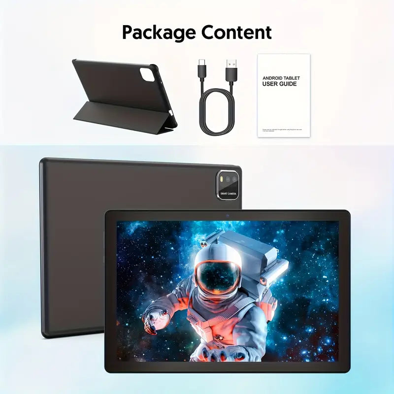 Android 14 Tablet Latest Tablets, 10 Inch Tablet (3+3)GB RAM 64GB ROM 1TB Expand, 6000Mah Battery 2 in 1 Tablet with Keyboard, Case, Stylus, 4-Core Tablet PC, 5G Wifi, 2MP+8MP Dual Camera, 1280 * 800 FHD IPS Screen, Tablet, Pad